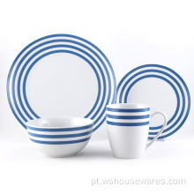 2021 Talheres Jantar conjunto de porcelana branco de caderna